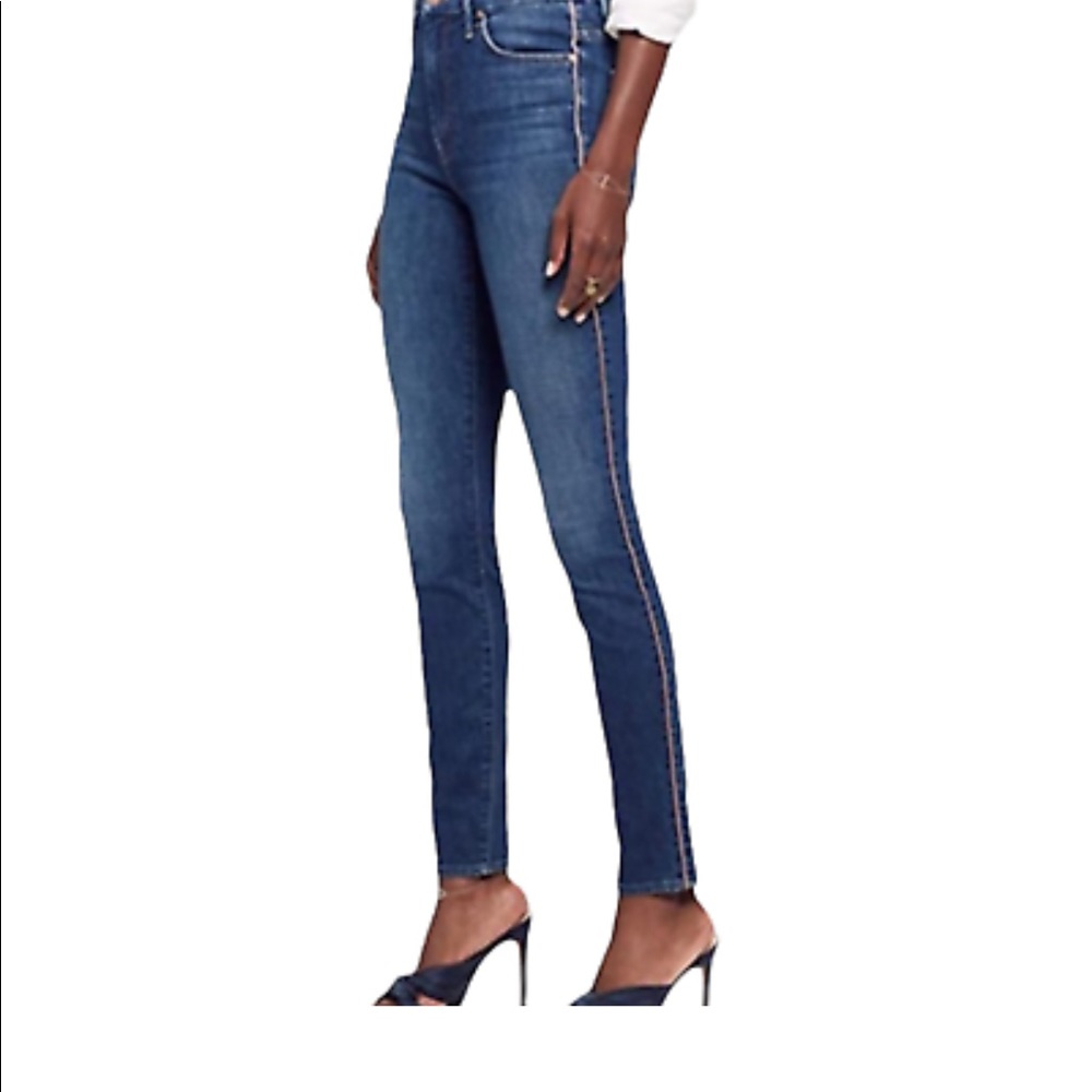 MOTHER jeans - the looker - pink pinstripe